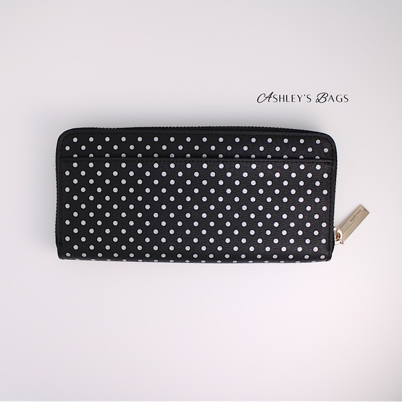 Kate Spade Spencer Metallic Glitter Sparkle Polka Dot Large Continental Wallet - Picture 3 of 4